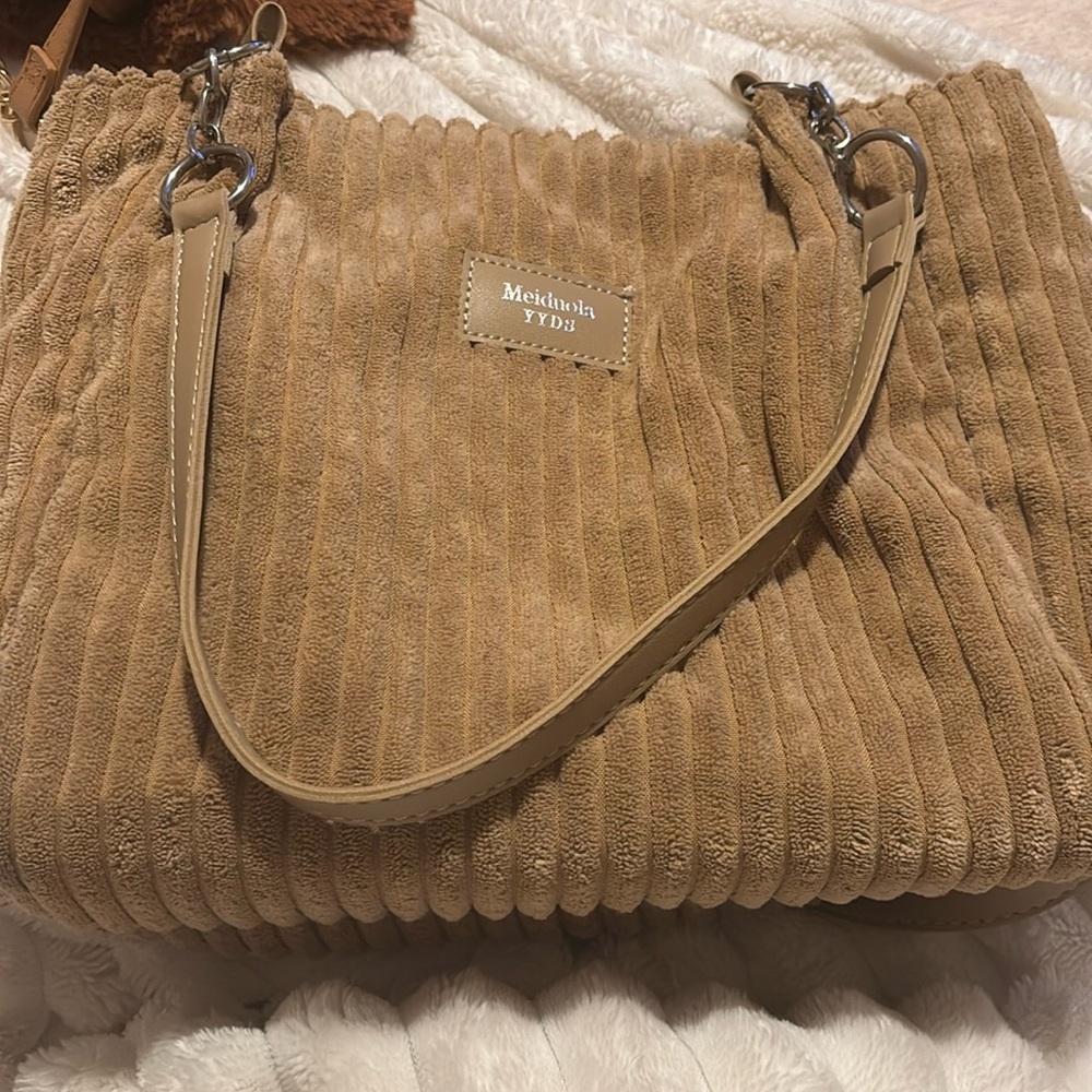 Soft tan/beige over the shoulder bag
